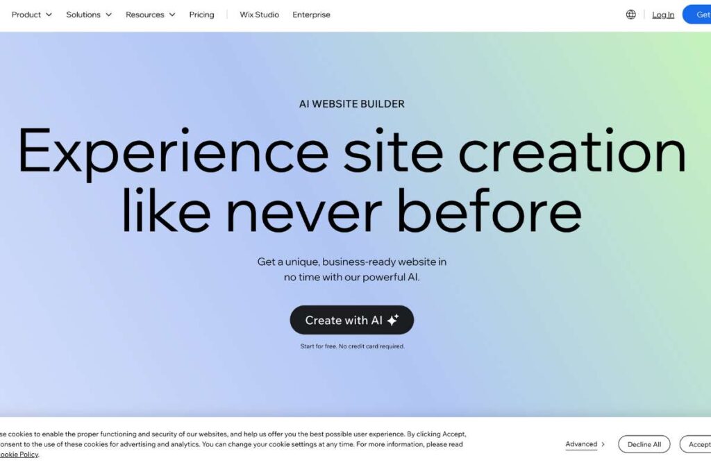 Wix para crear diseños web con IA