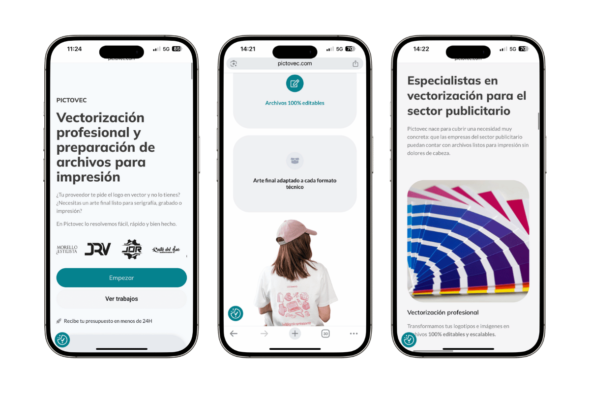 Caso Diseño web One Page Pictovec – Cometa Web13