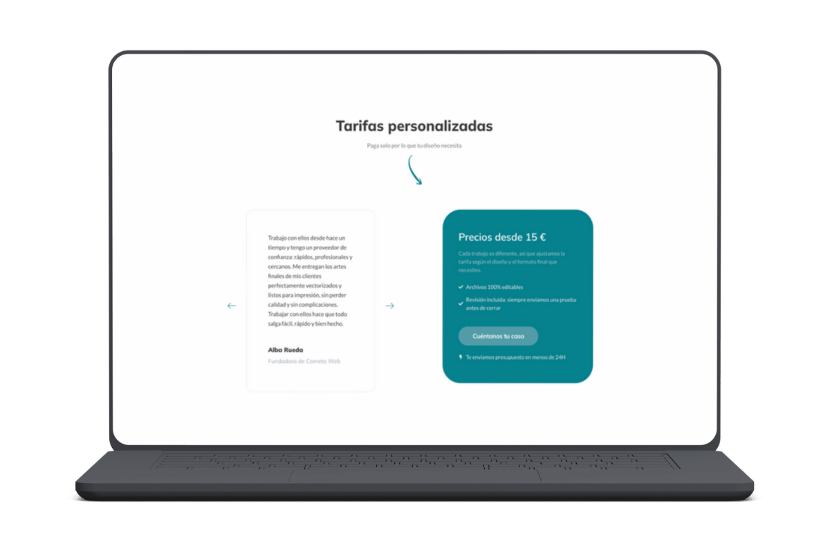 Caso Diseño web One Page Pictovec – Cometa Web5