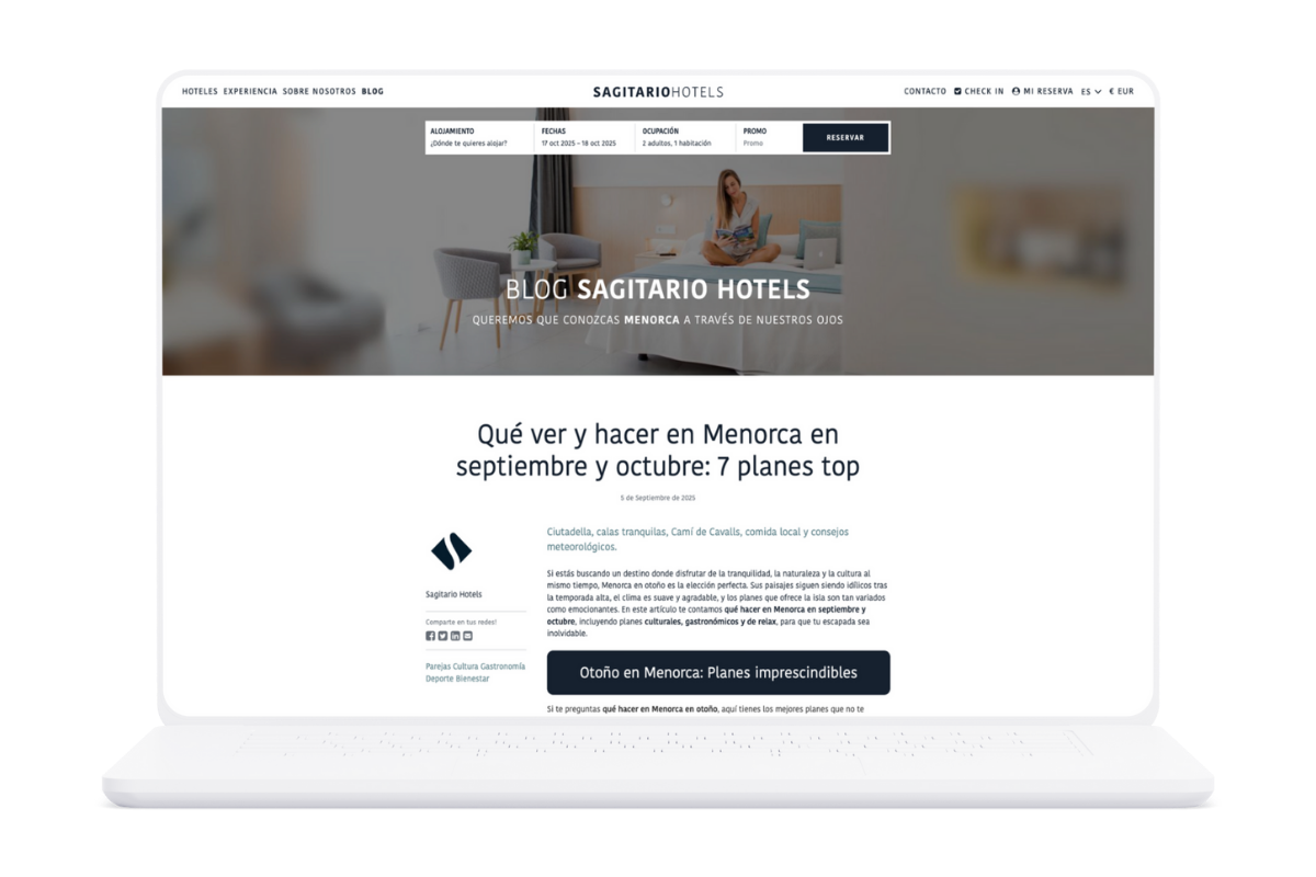 Marketing de contenidos SEO Hoteles Cometa Web 3