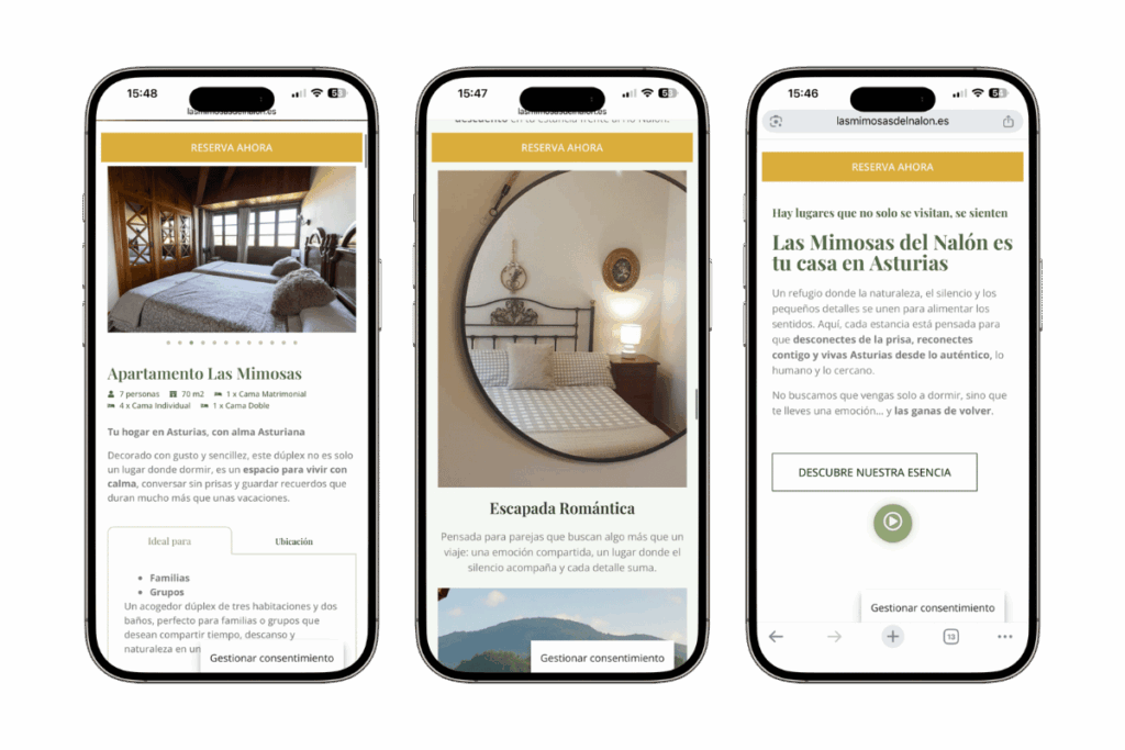 Diseño web Apartamentos turisticos Asturias – Cometa Web 15