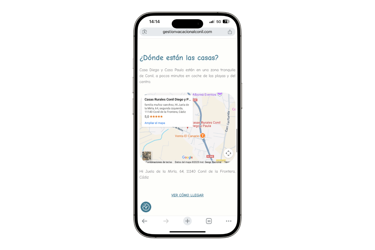 Diseño web Gestión Vacacional Conil – Cometa Web 12