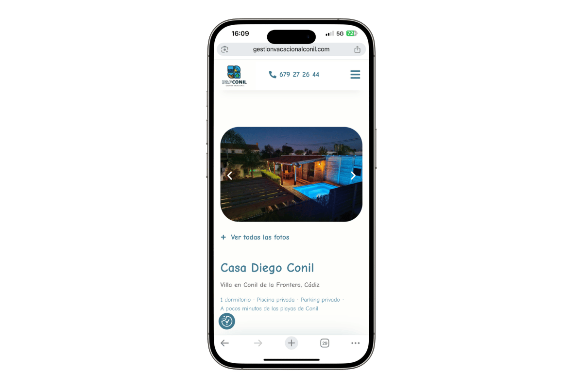 Diseño web Gestión Vacacional Conil – Cometa Web 14