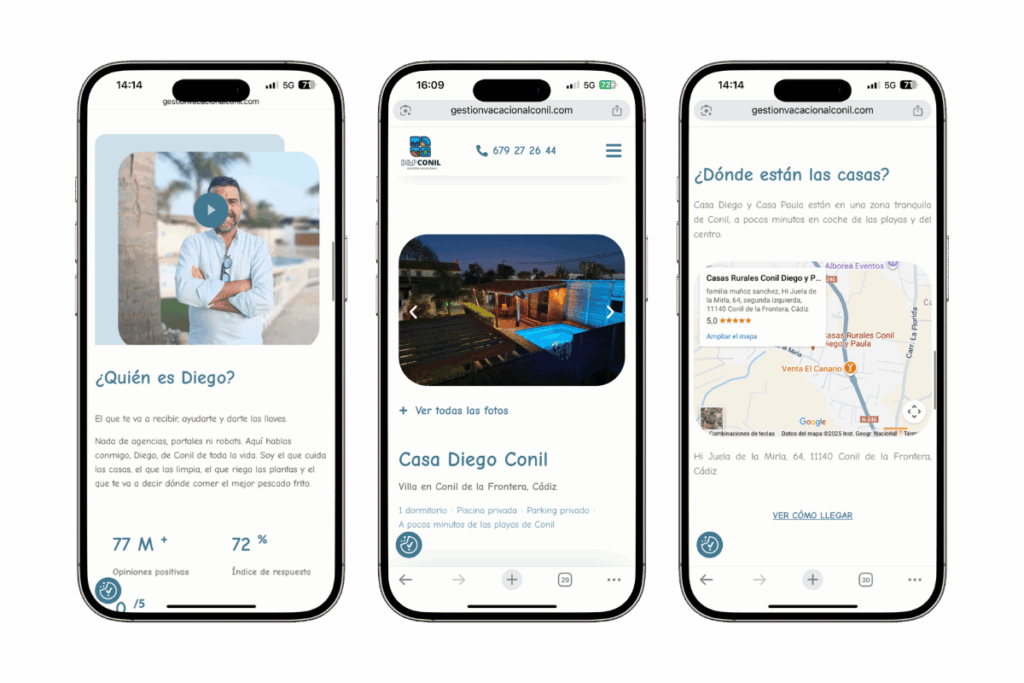 Diseño web Gestión Vacacional Conil – Cometa Web 16