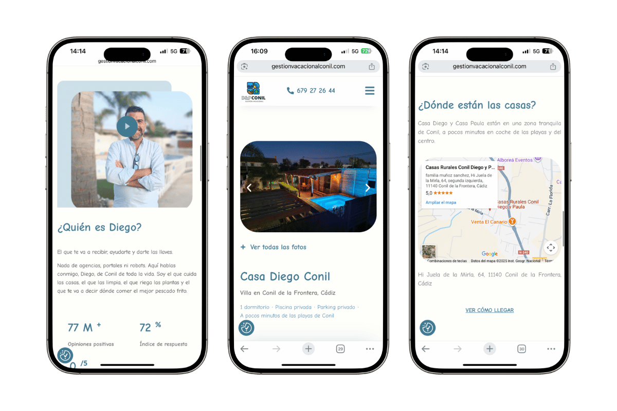 Diseño web Gestión Vacacional Conil – Cometa Web 16