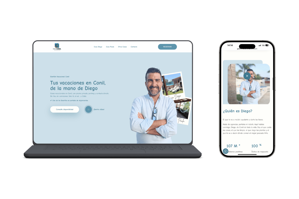 Diseño web Gestión Vacacional Conil – Cometa Web 5