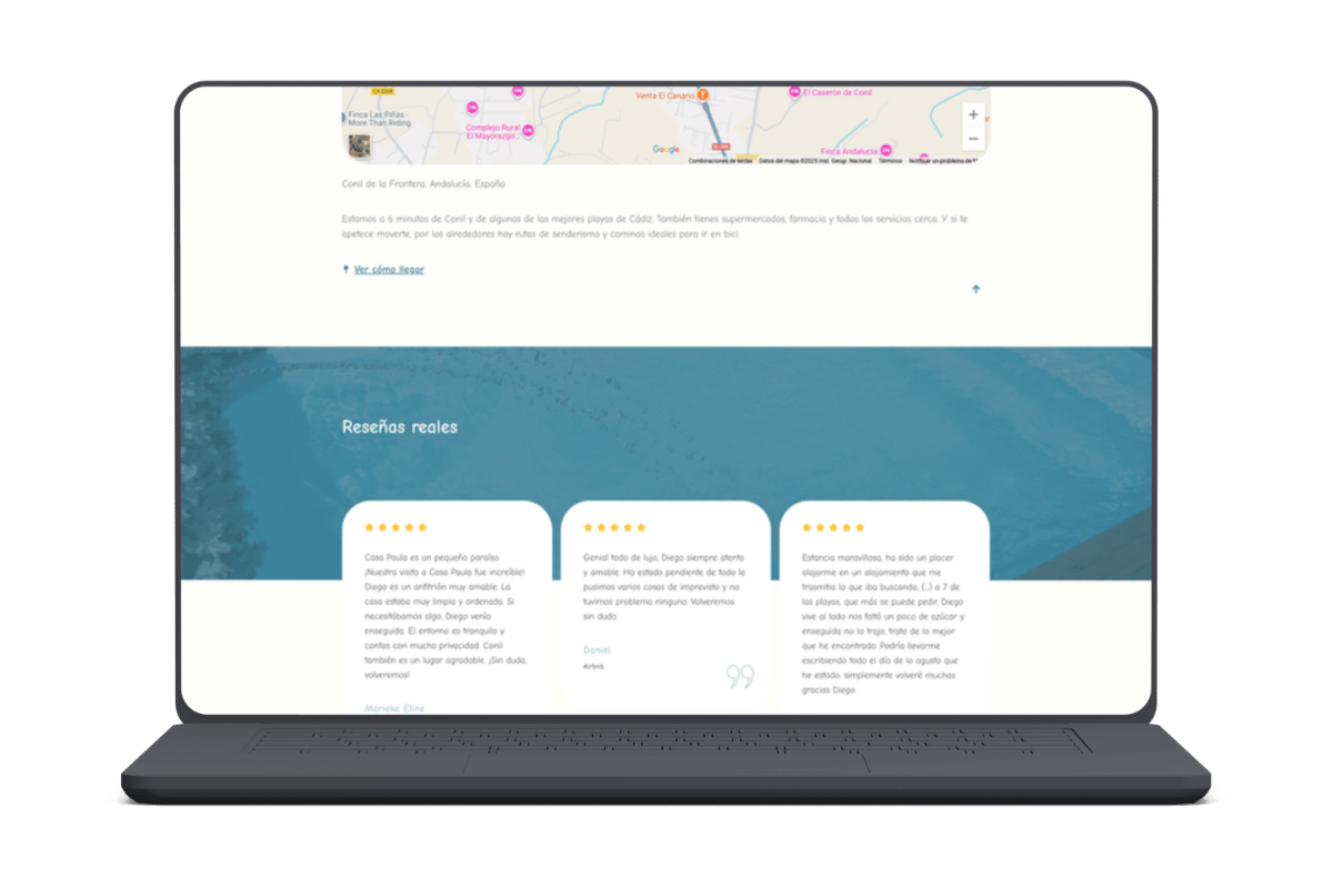 Diseño web Gestión Vacacional Conil – Cometa Web 9